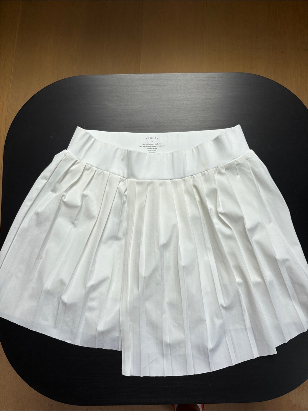Varley White Pleated Skirt